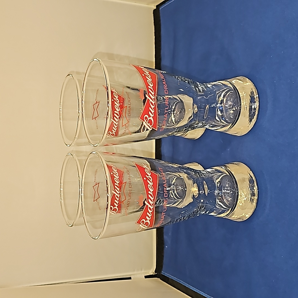 Set of 4 Budweiser Beer Glasses